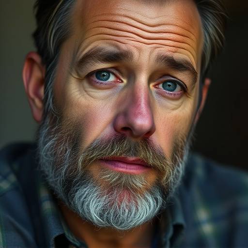 Porträt von David Frei, einem Mann mit Bart und einem nachdenklichen Blick.