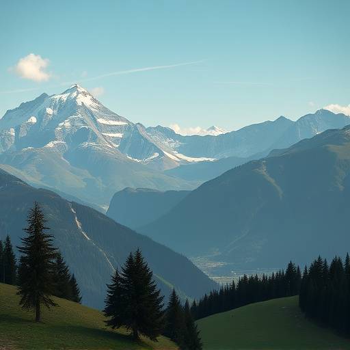 Stillbild aus einem Dokumentarfilm eines Studenten, zeigt eine malerische Landschaft in den Schweizer Alpen.